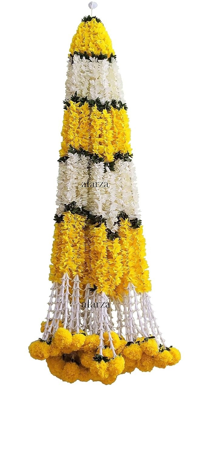 Artificial Garland Toran Door Hanging Bandarwal 4 Pcs 5 Feet White Yellow