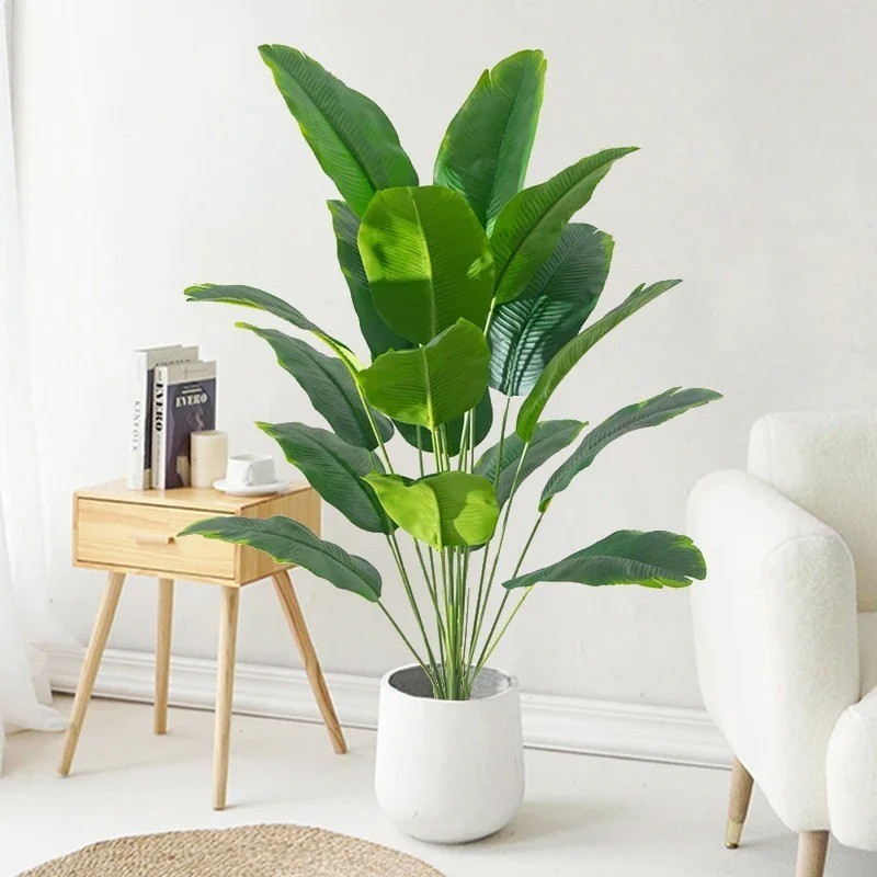 1pc Artificial Plants Large Tropical Palm Tree Fake Banana Plants Leaves Real