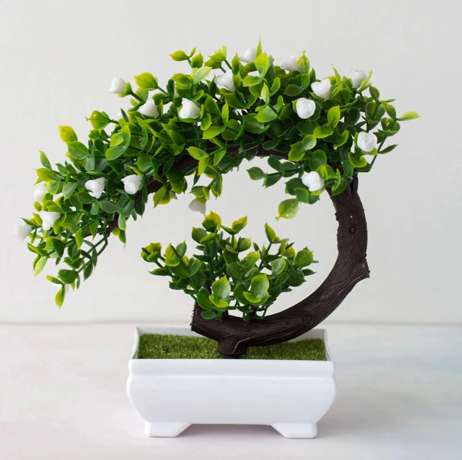 1pc Artificial Bonsai Plant Fake Flower Tree Potted Table Decor – NEW