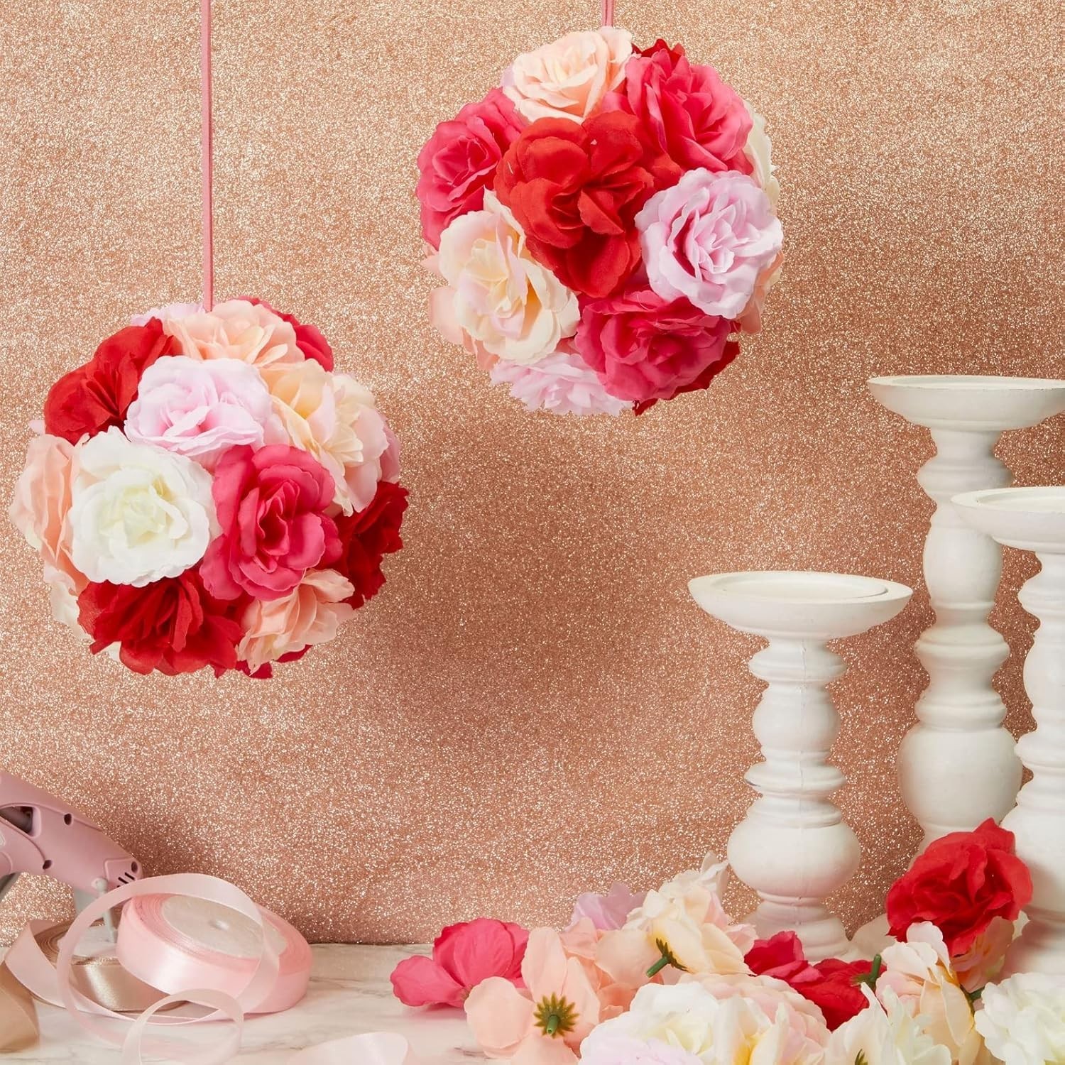 Elegant 60-Piece Silk Flower Set: Mini Heads, 6 Colors – Perfect for All Seasons