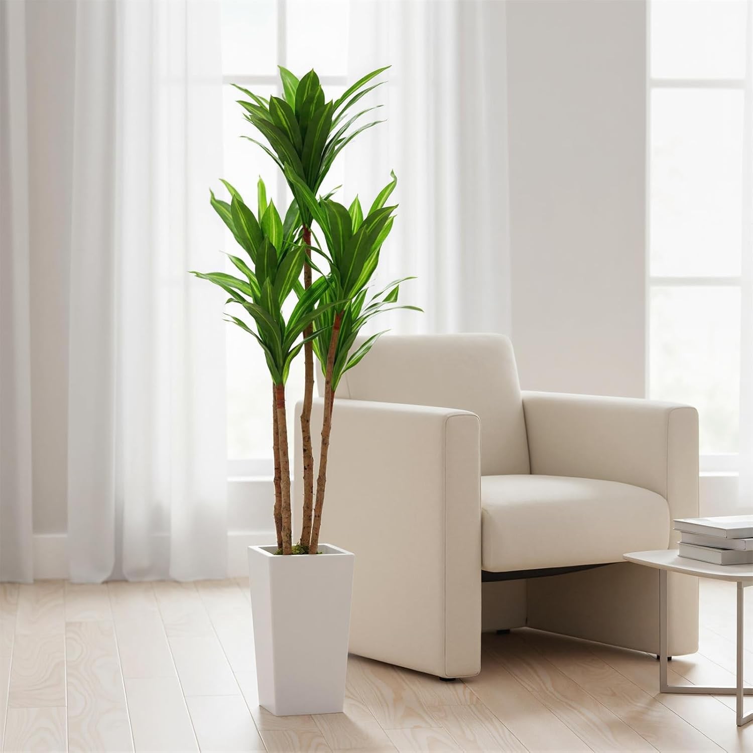 4.8ft Artificial Brazilian Wood Tree in Pot Areca Palm for Living Room or Office