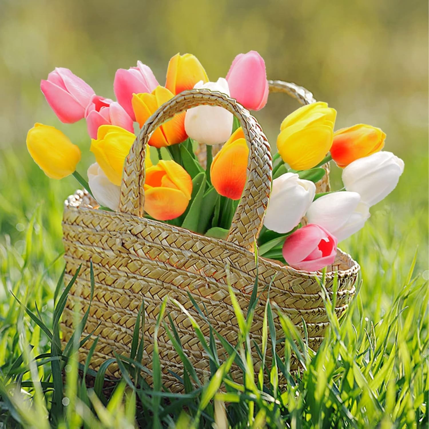 Realistic 14-inch PU Tulips – Beautiful Artificial Flowers for Home & Parties