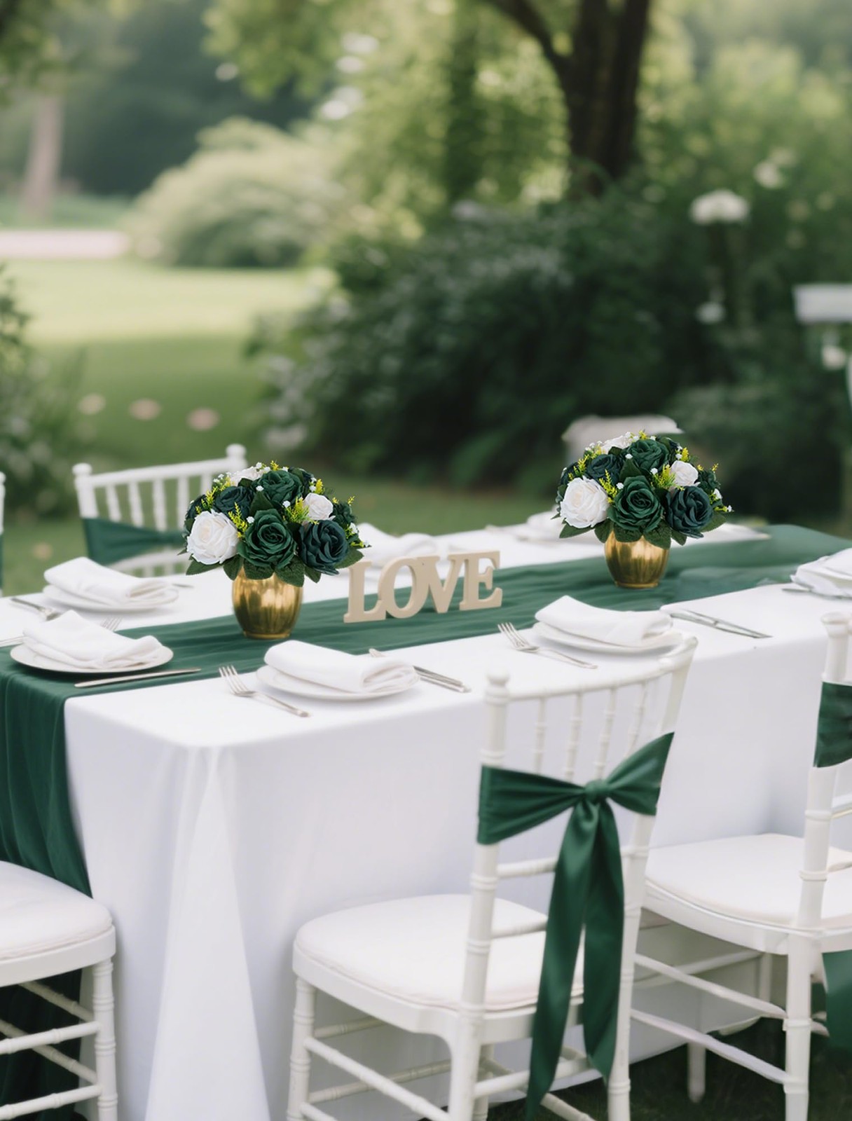 Green Flowers Artificial for Decoration: 2 Pcs Fake Rose Balls Table Centerpi…