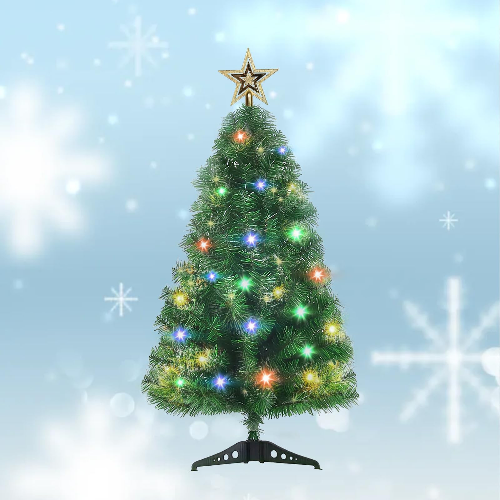 3ft Artificial Christmas Tree, Tabletop Xmas Tree for Holiday Decor 140 Branc…