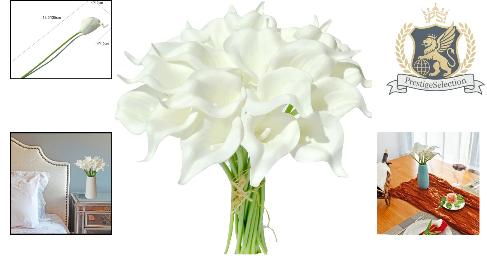 Realistic 13.5in Calla Lily Bouquet – 20 Stems for Weddings & Seasonal Decor
