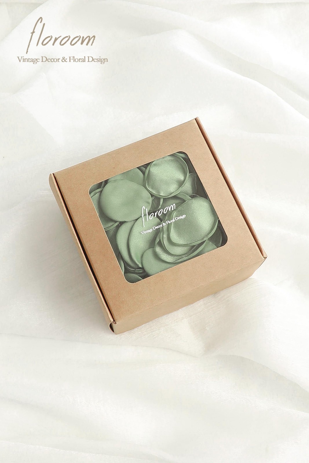 Floroom 300pcs Rose Petals Sage Green Faux Silk Flower Petals for Wedding Fl…