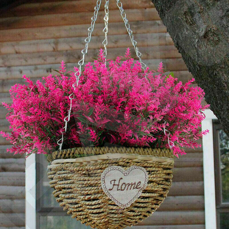 8 Bundles Artificial Flowers UV Resistant Fake Plants Outdoor Home Garden Decor