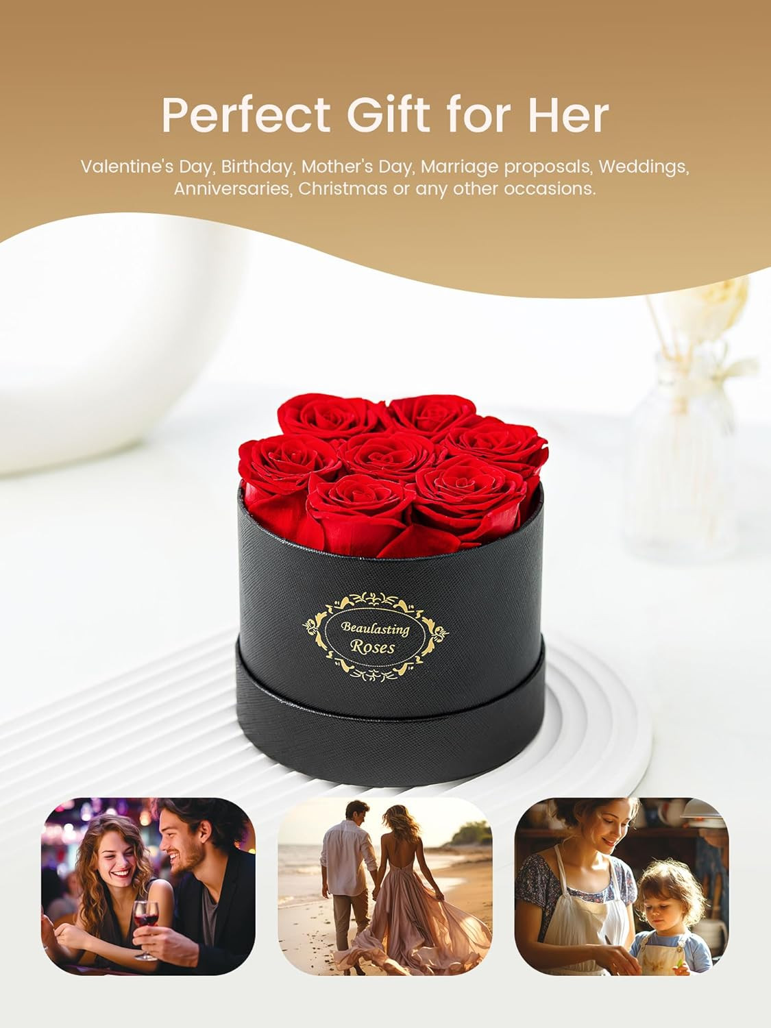 Beaulasting Long Lasting Preserved Roses in a Box Last a Year Forever Flowers fo