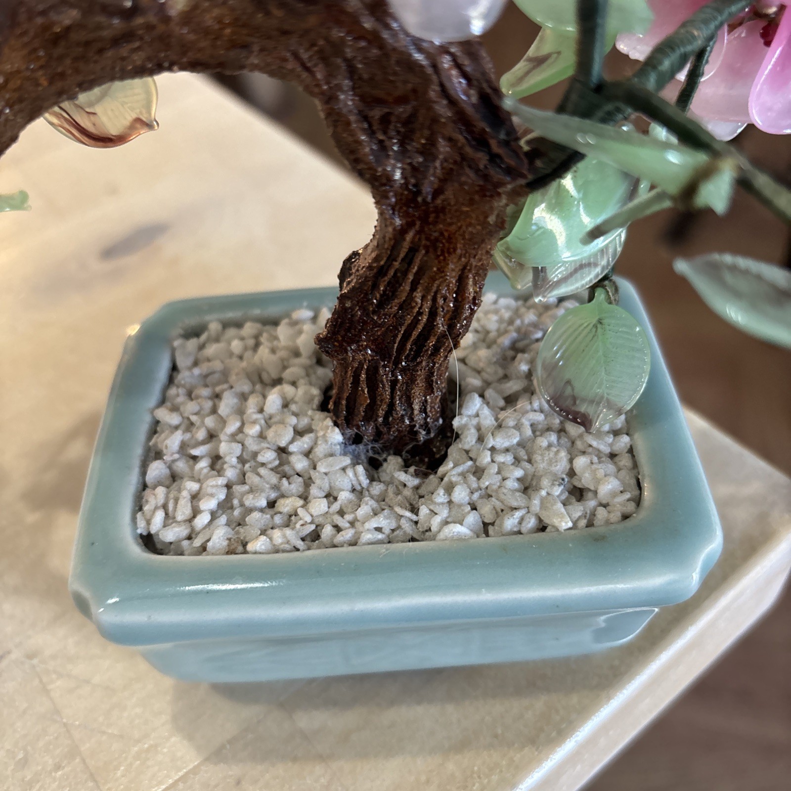 VTG Pink Cherry Blossom Bonsai Tree 7”