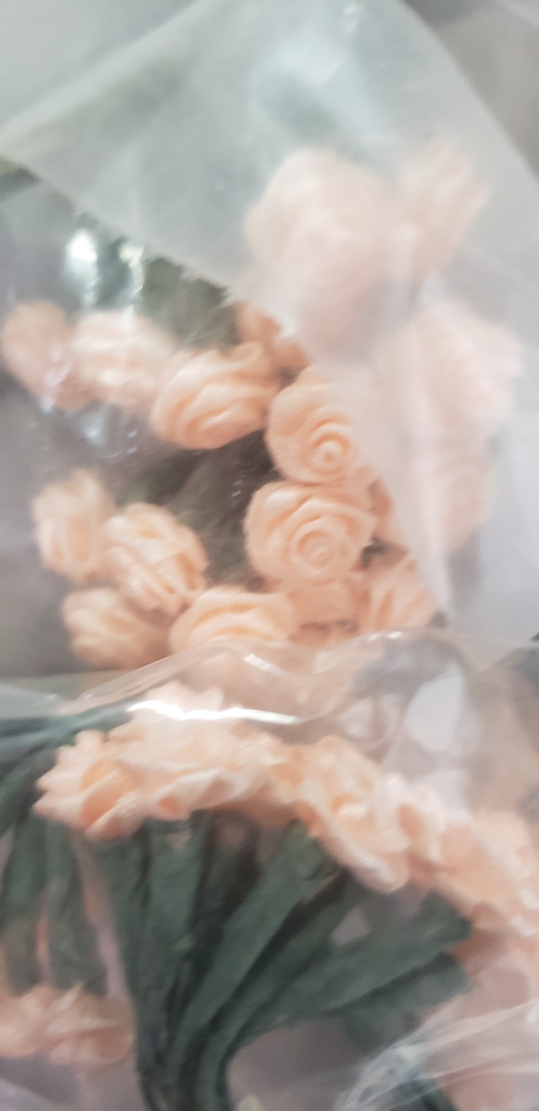 Peach Wedding Flowers W Floral Taped Stems Craft Supplies Vintage