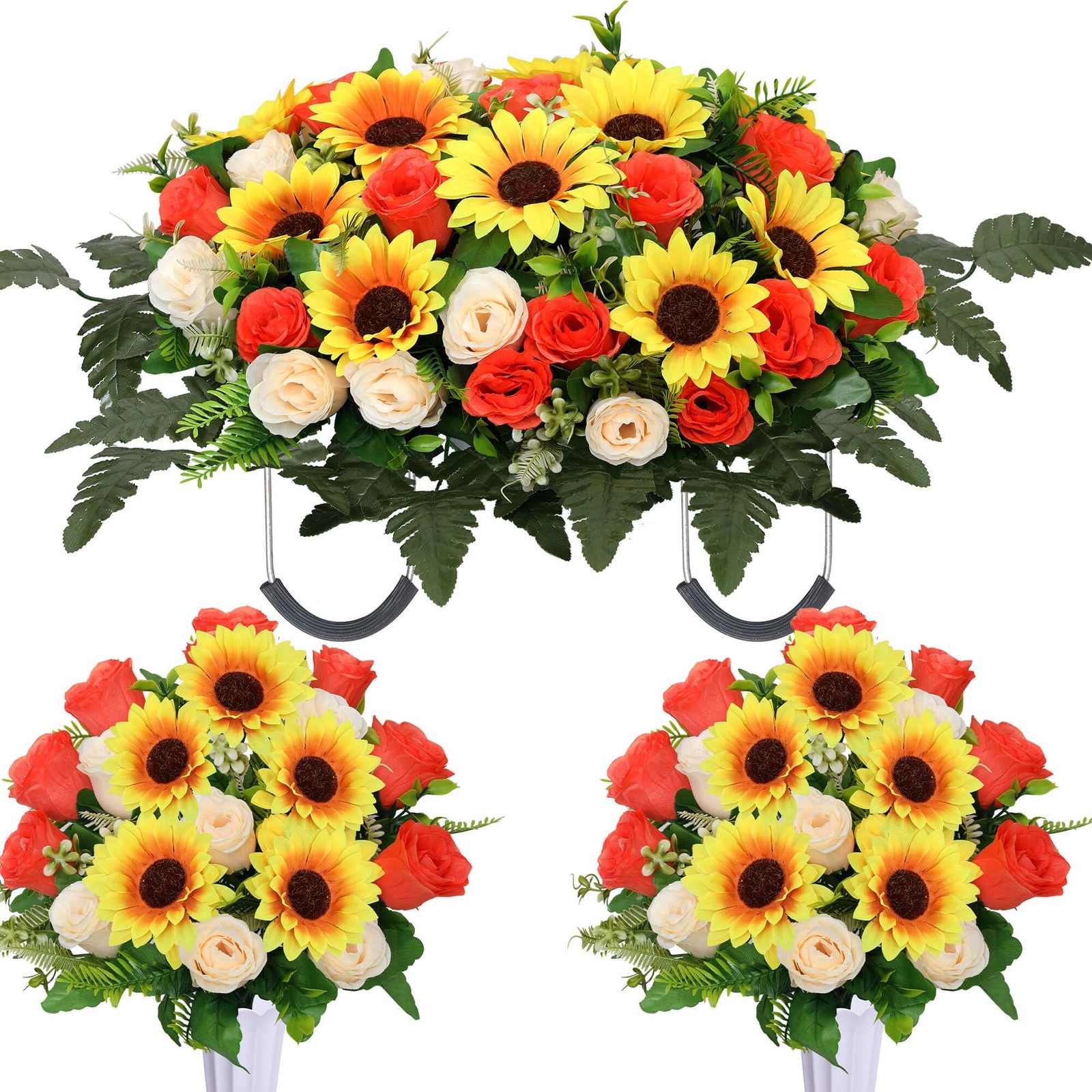 Artificial Cemetery Flower Saddles for Graves, Cemetery Memorial Flowers with…