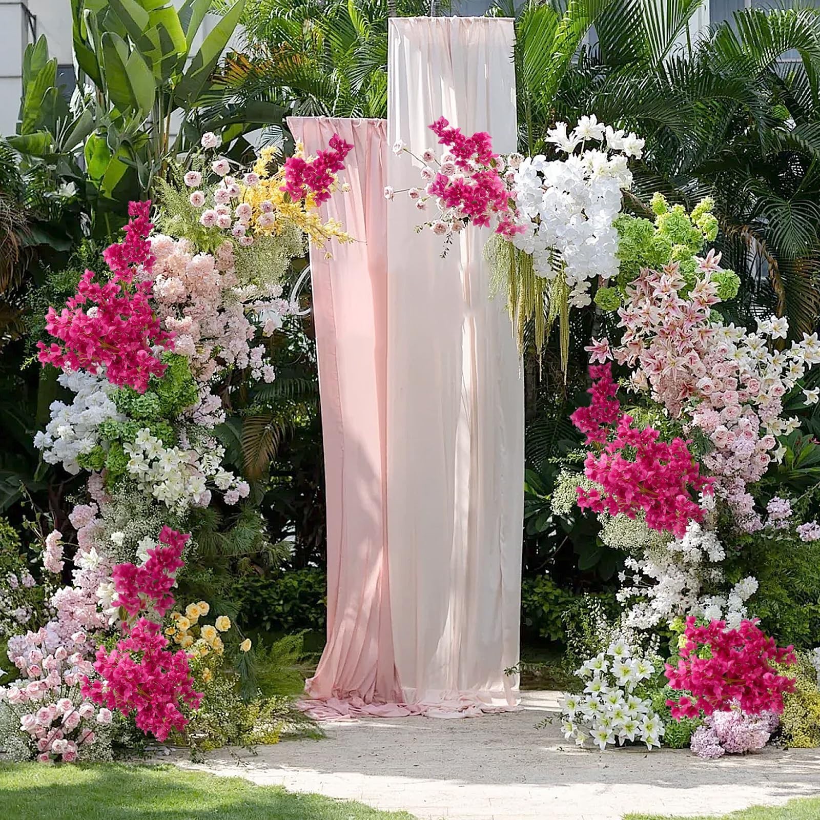 6PCS UV Resistant Silk Bougainvillea Flowers, 36 Branches, Long Stems, Realistic