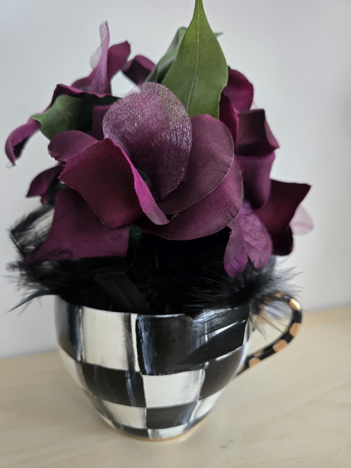 My Own Checkerboard Inspired Halloween Skull Bouquet Courtly Ribbon Bow
