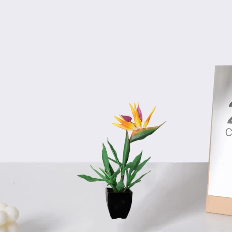14.9 Inch Artificial Potted Bird Of Paradise Plant Bonsai Fake Tropical