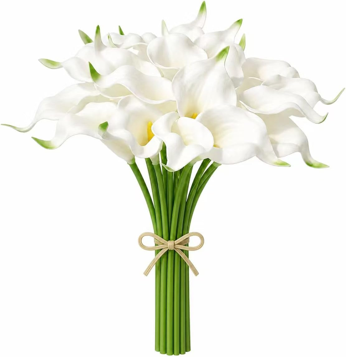 20Pcs White Calla Lily Artificial Flowers | 13.5 Inch PU Realistic Bouquet for V