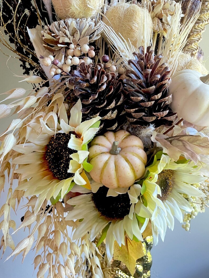 Large Sunflower Floral Arrangement: Fall Home Decor, Thanksgiving Centerpiece