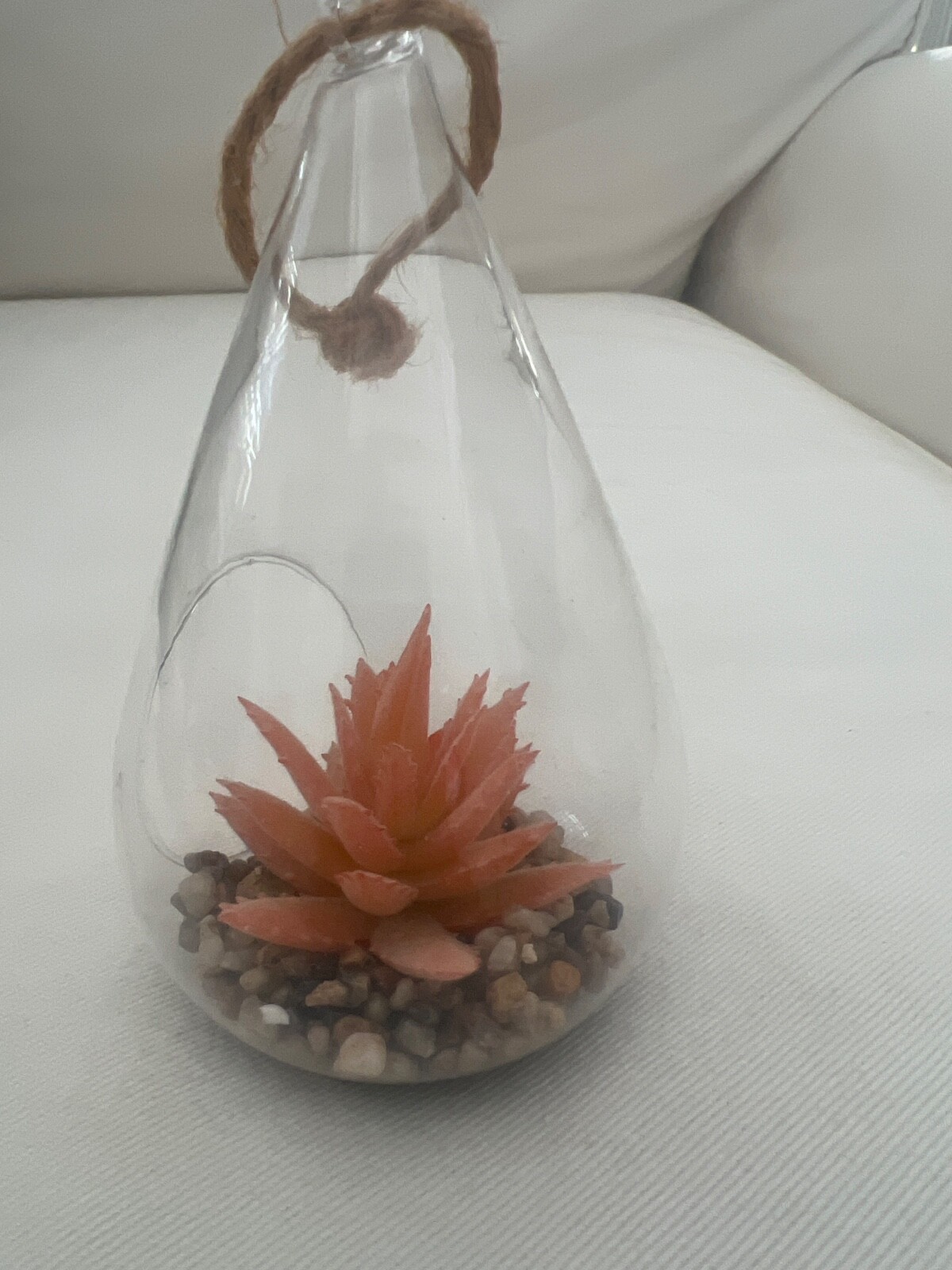Hanging Glass Dome with Faux Succculent by Ganz