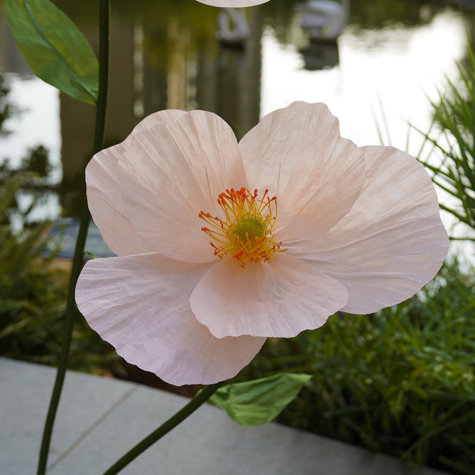 Large Paper Giant Flowers for Home Decor, Handcrafted Poppy Fake Flowers for Eve