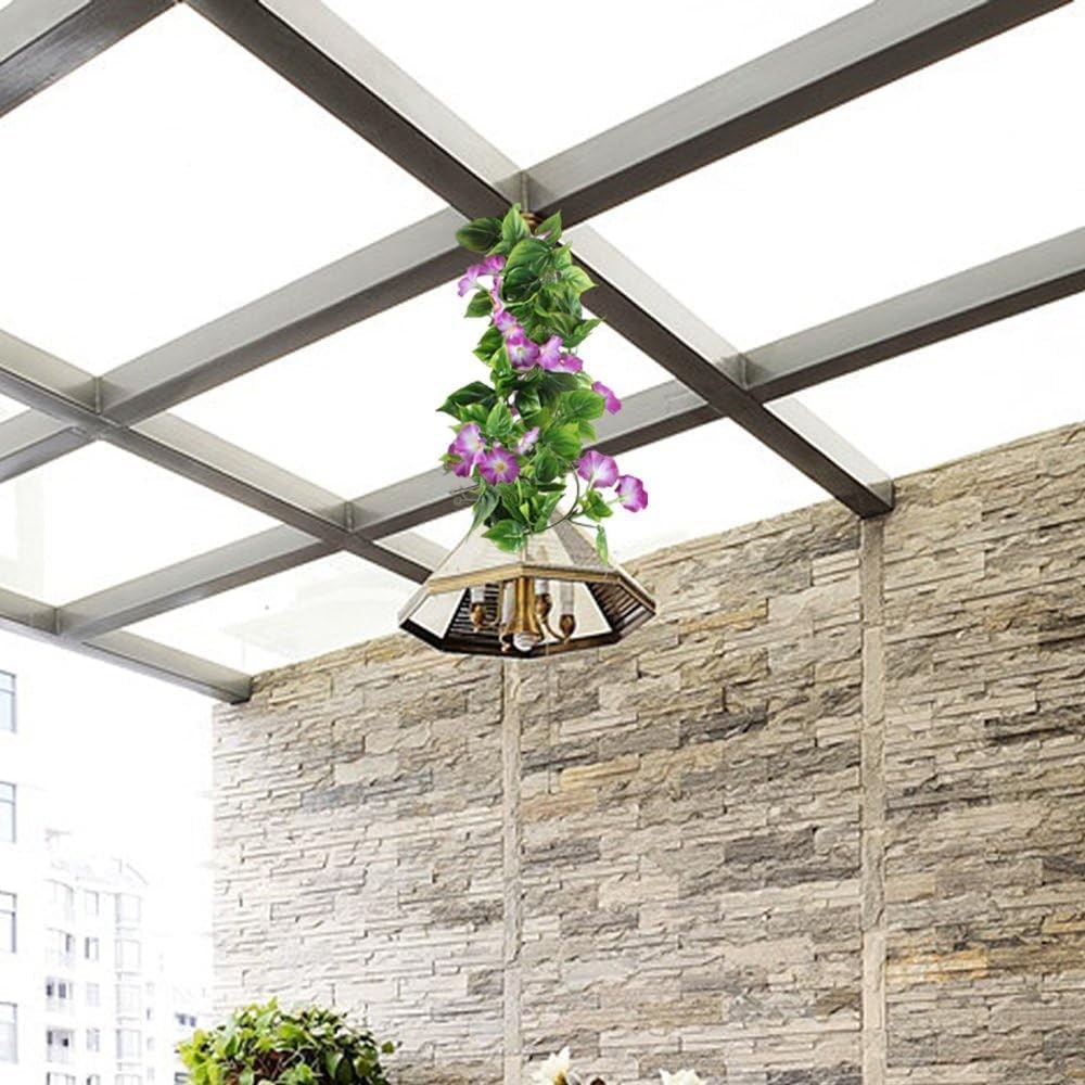 GTIDEA 2Pcs Artificial Vines,15Feet Hanging Plants Silk Morning Glory Garland Fa
