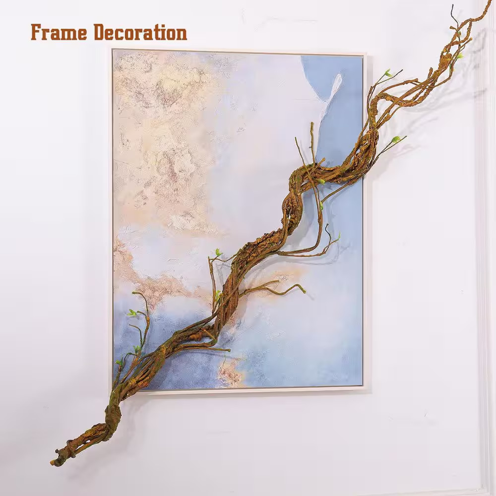 66.9 In. Brown Artificial Cherry Blossom Tree Trunk Twisted Cane Vine Foliage fo