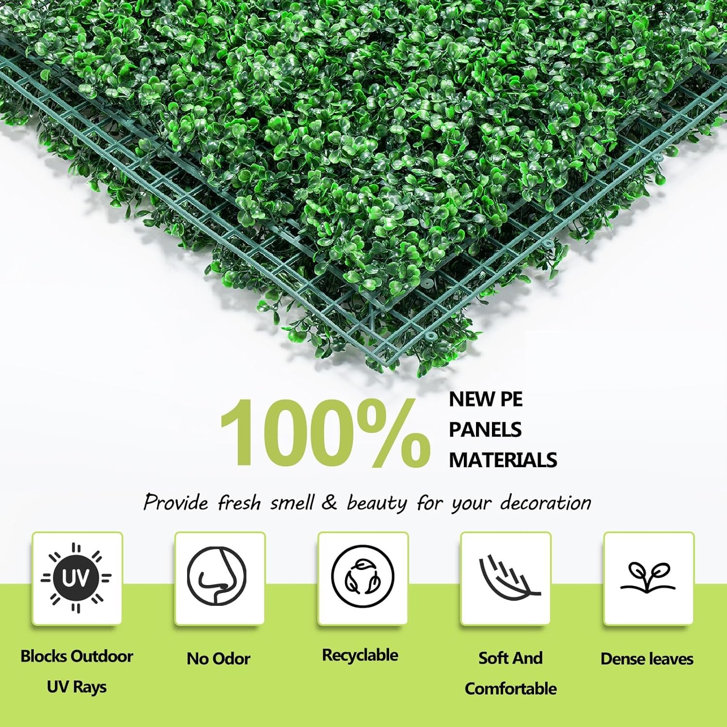 AOKIE 12 Pcs 10x10in Boxwood Artificial Grass Wall