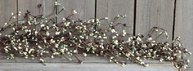 NEW Pip Berry Garland COFFEE BEAN MIX 48″ Brown Beige Green Rustic Country