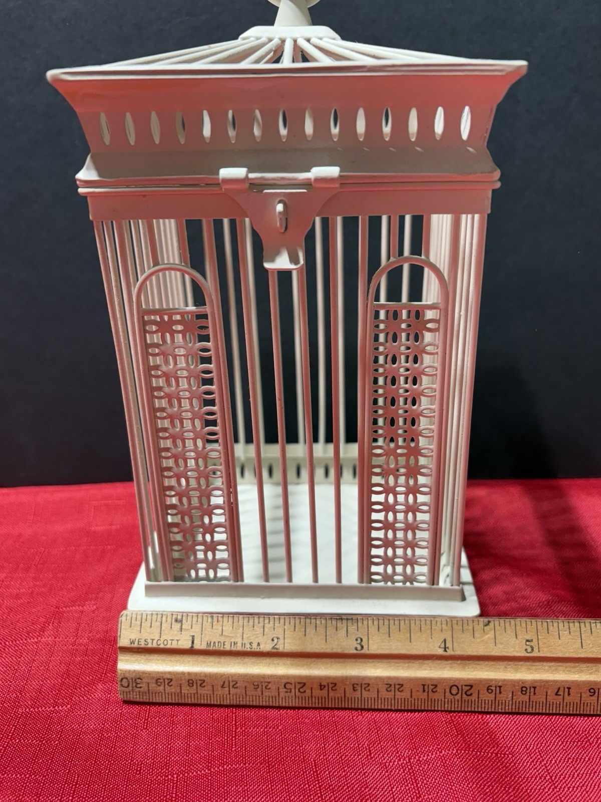 Hanging & Tabletop Small White Metal Bird Cage Decor