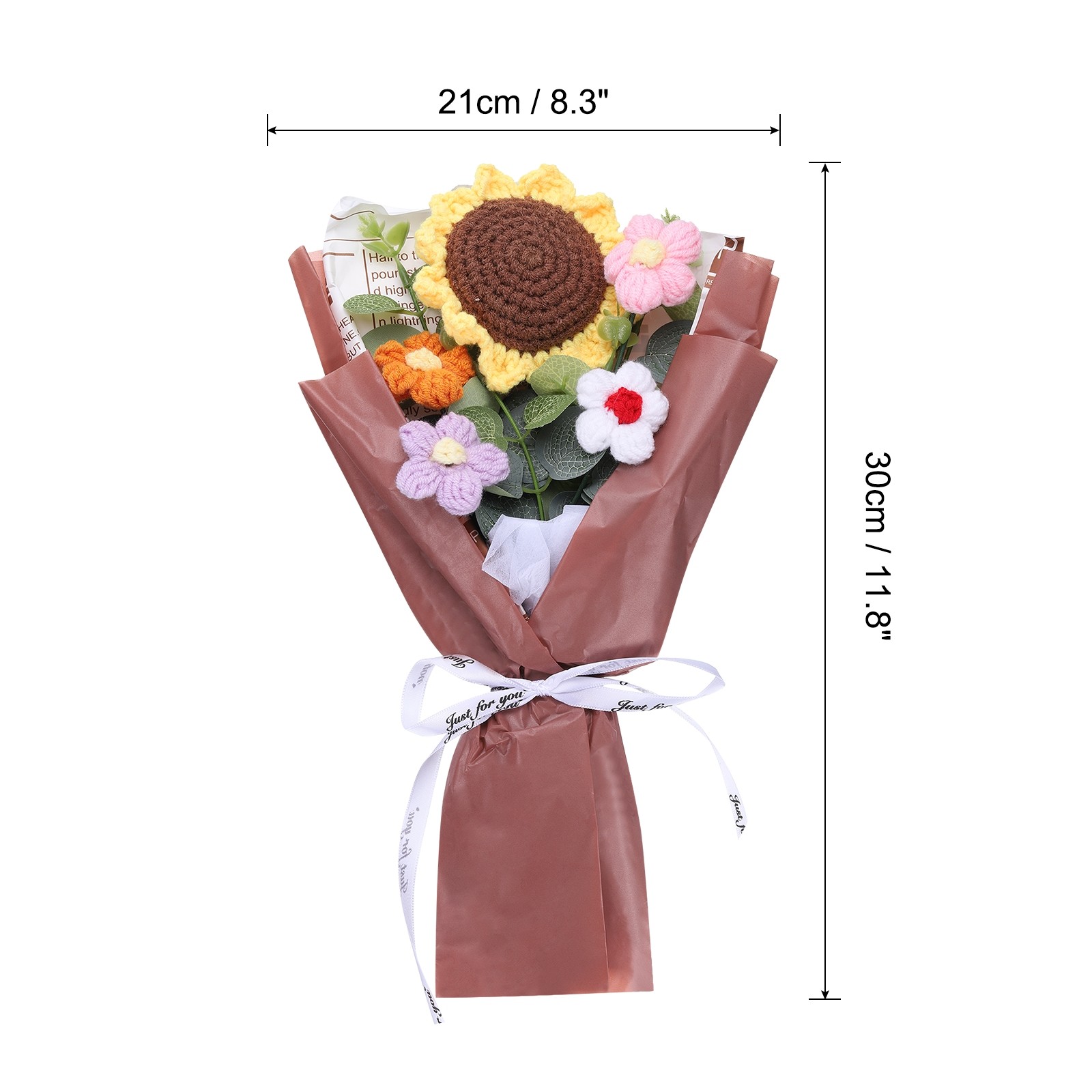 Crochet Flowers Bouquet Handmade Knitted Bouquet Sunflower Rose