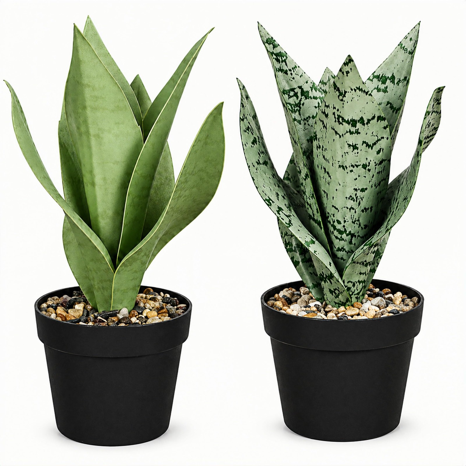 Artificial Snake Plant, Small Faux Sansevieria Plant in Pot, Fake Potted Plan…
