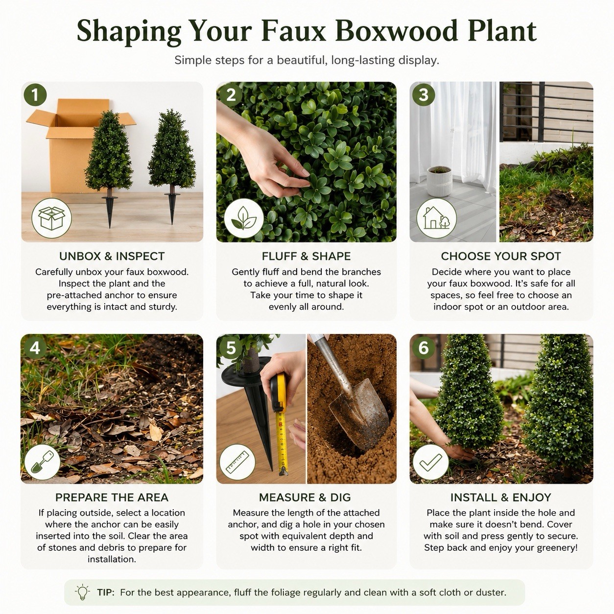 3′ UV Resistant Artificial Boxwood Plant