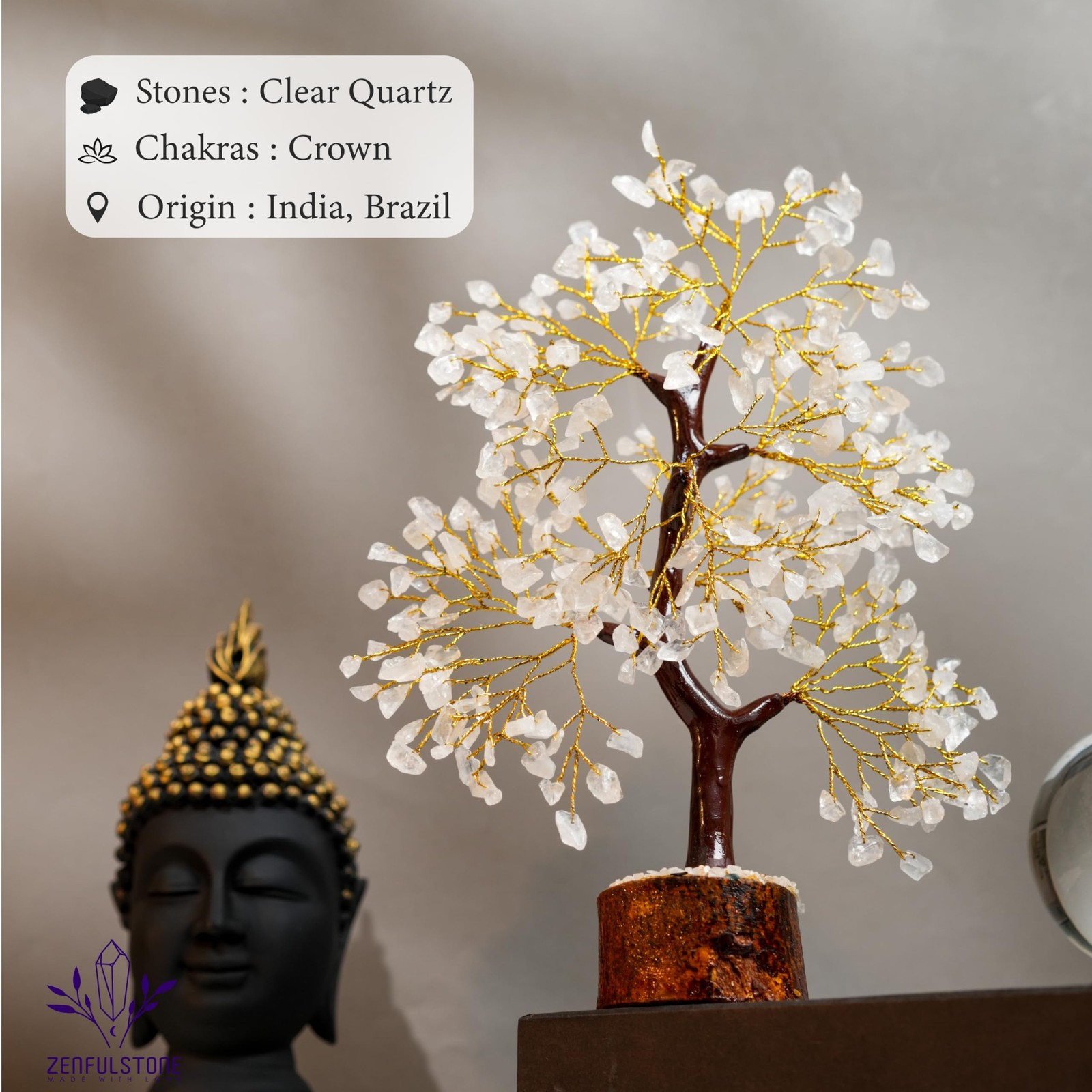 Clear Quartz Tree of Life for Home, Office, and Desk Décor | Handmade Bonsai …