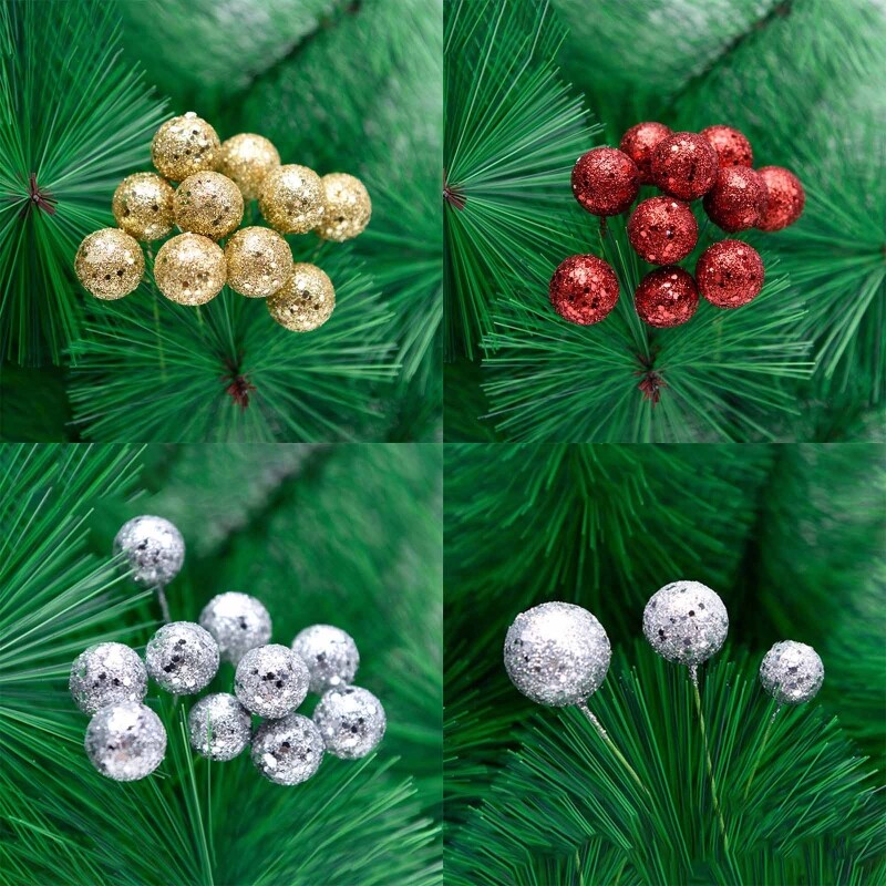 10 pcs Glitter Sequin Christmas Balls Ornaments for Christmas Decoration
