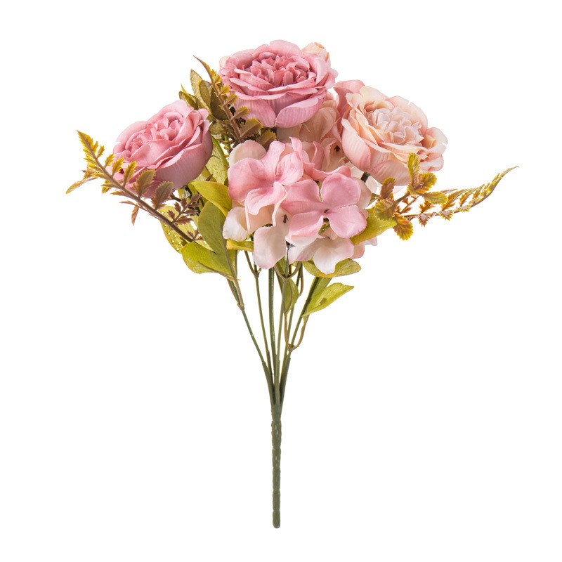 6 Bundles 42 Heads Artificial Peony Flowers Bouquet Home Wedding Party Decor