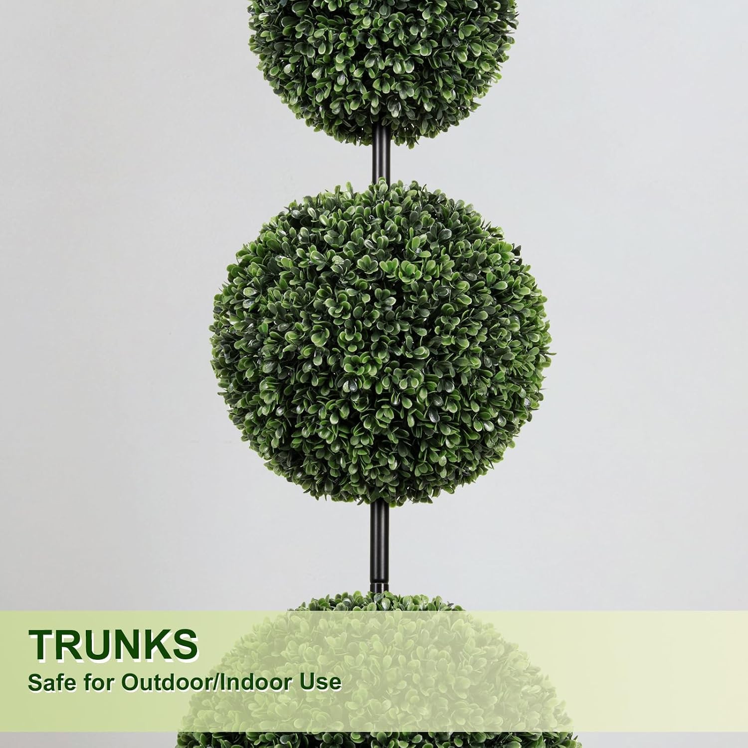 3FT UV-Resistant Artificial Triple Ball Boxwood Topiary Set of 2 All-Weather
