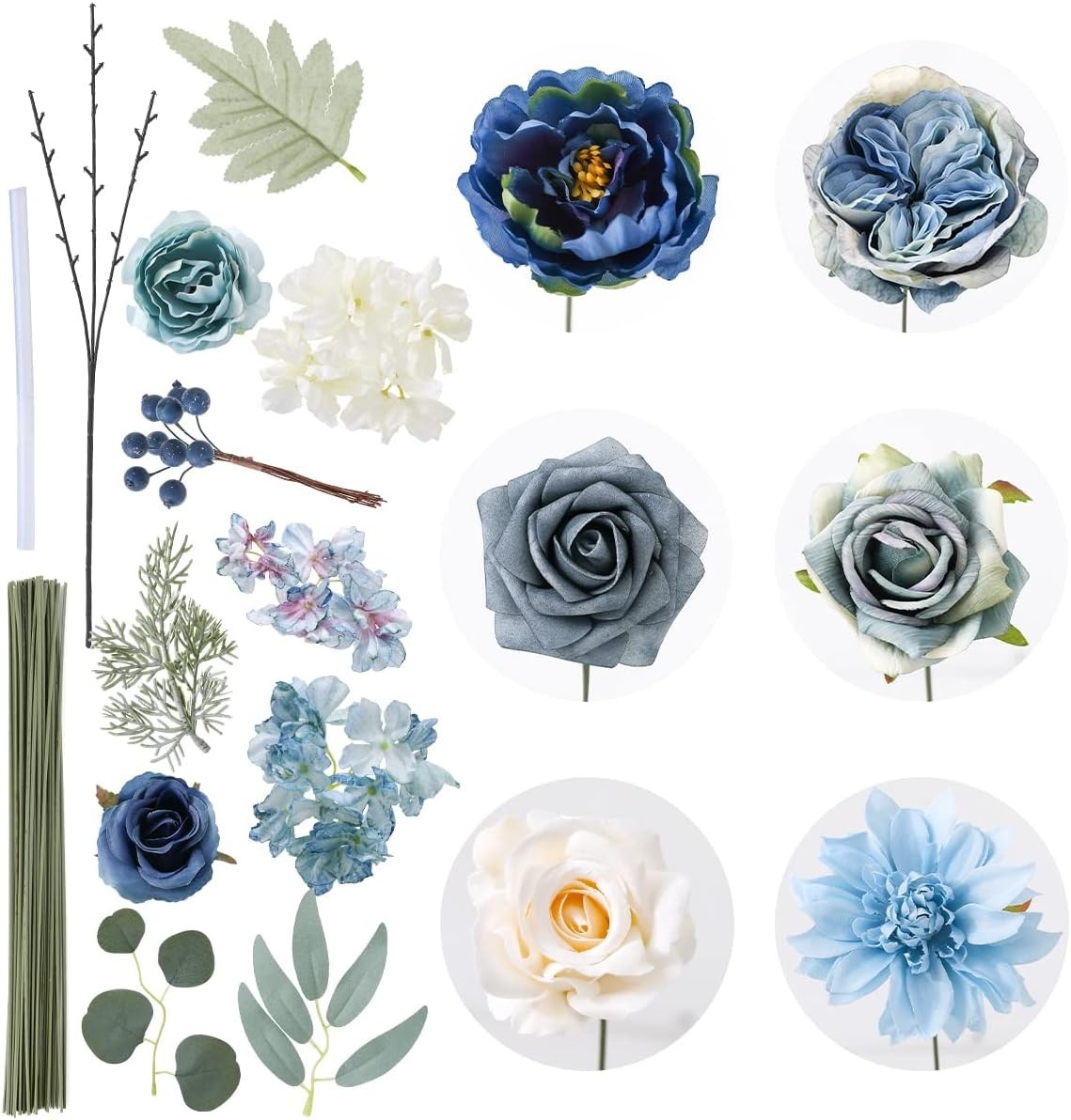 Gorgeous Dusty Blue Mixed Artificial Flowers – Ideal for Events & Home Styling