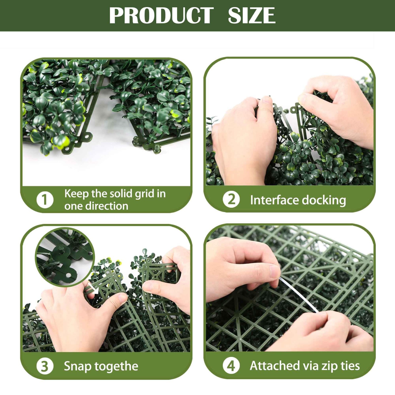 12PCS 10″x 10″ Artificial Boxwood Wall Panels, UV-Anti Grass Wall Hedge Plant…