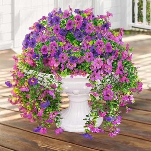 Look Real Artificial Flowers for Outdoors Spring Summer Decor, 2 Pcs UV 2 pack