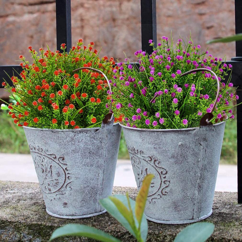 Outdoor Indoor Artificial Flowers Baby’s Breath UV Resistant Greenery Pack of 6