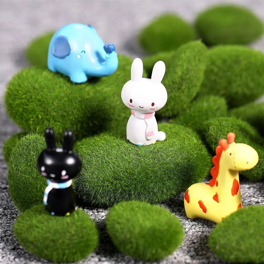 New 10PCS/set 4 Sizes Artificial Moss Rocks Decorative Green Balls For Gardens