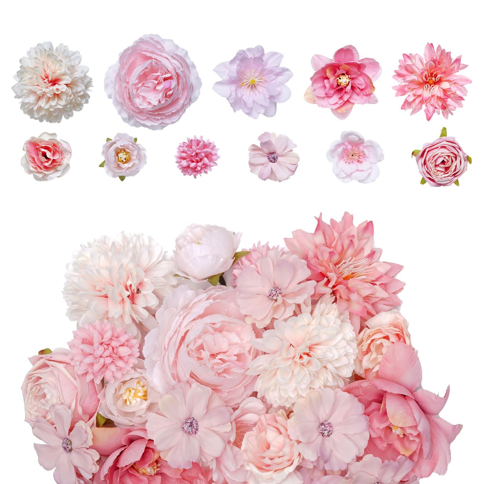 27 Pcs Faux Flowers Small Silk Artificial Flower for DIY Multicolor Flowers Craf