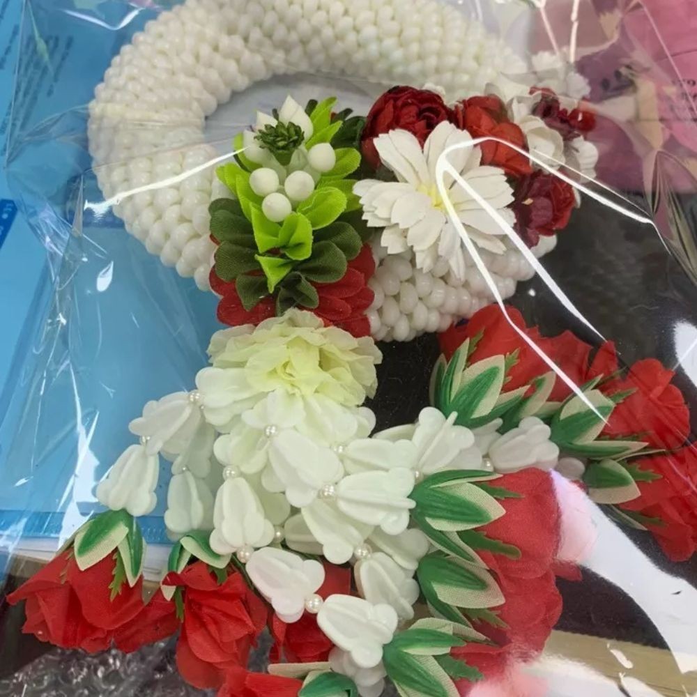 Thai Traditional Flower Garland Phuang Malai L Artificial Buddha Offering Box