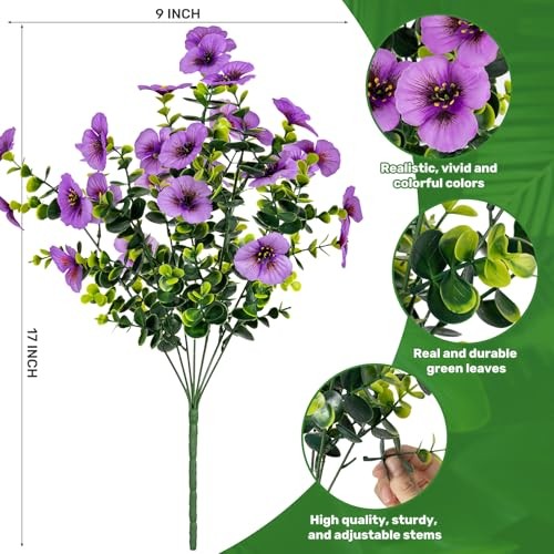 17 Inch Artificial Faux Pansy Flowers for Light Purple,dark Yellow,white