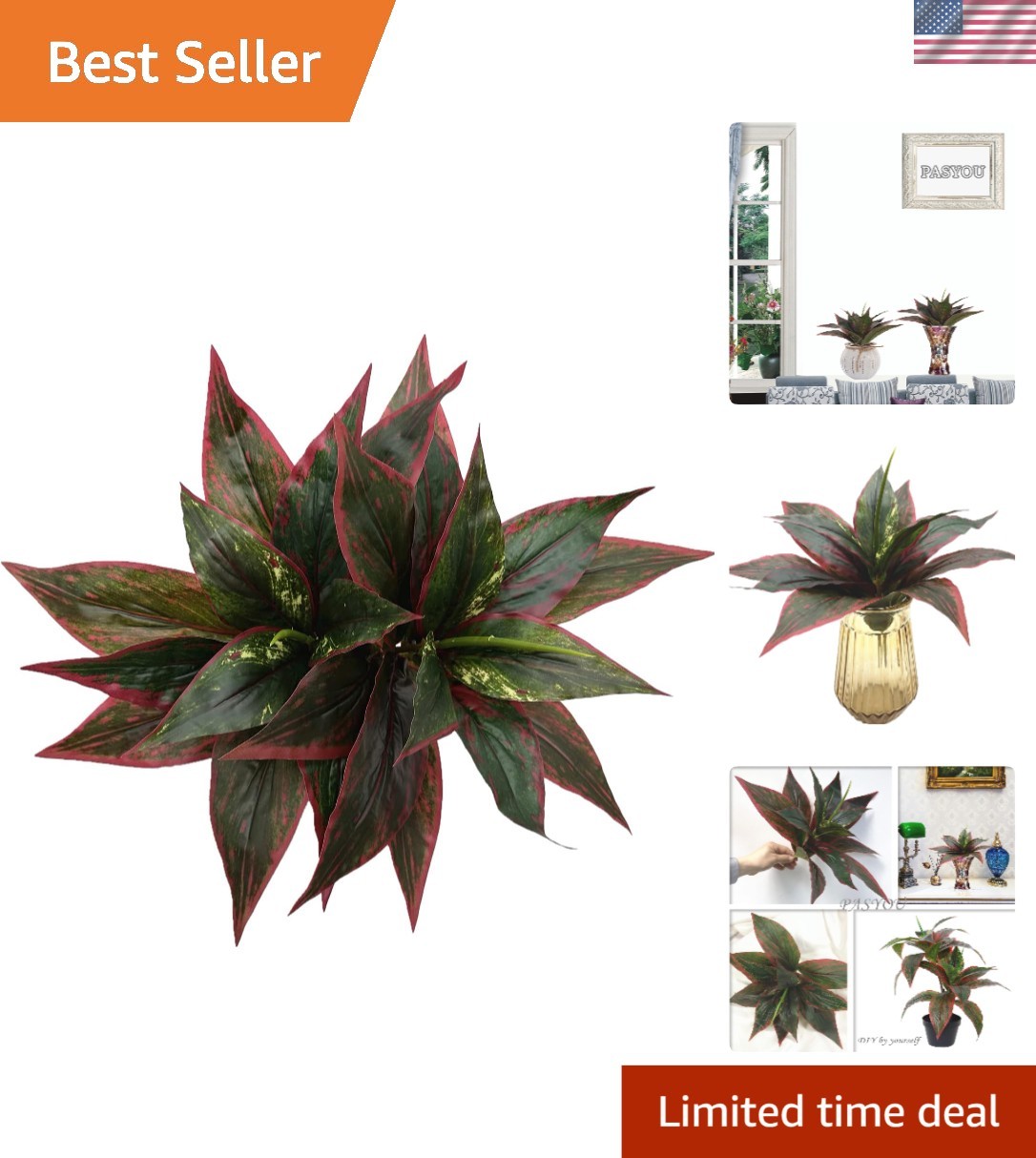 Set of 2 Vibrant 10-Inch Faux Agave Plants – Perfect for Parties or Offices!