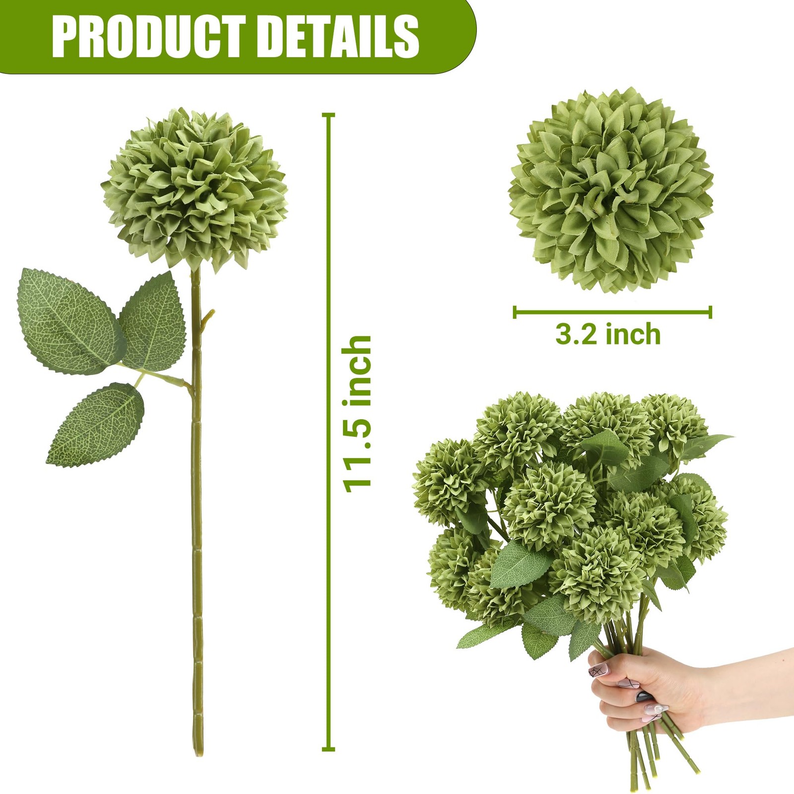 12Pcs Artificial Chrysanthemums Flowers Silk Fall Chrysanthemums Fake Mums fo…