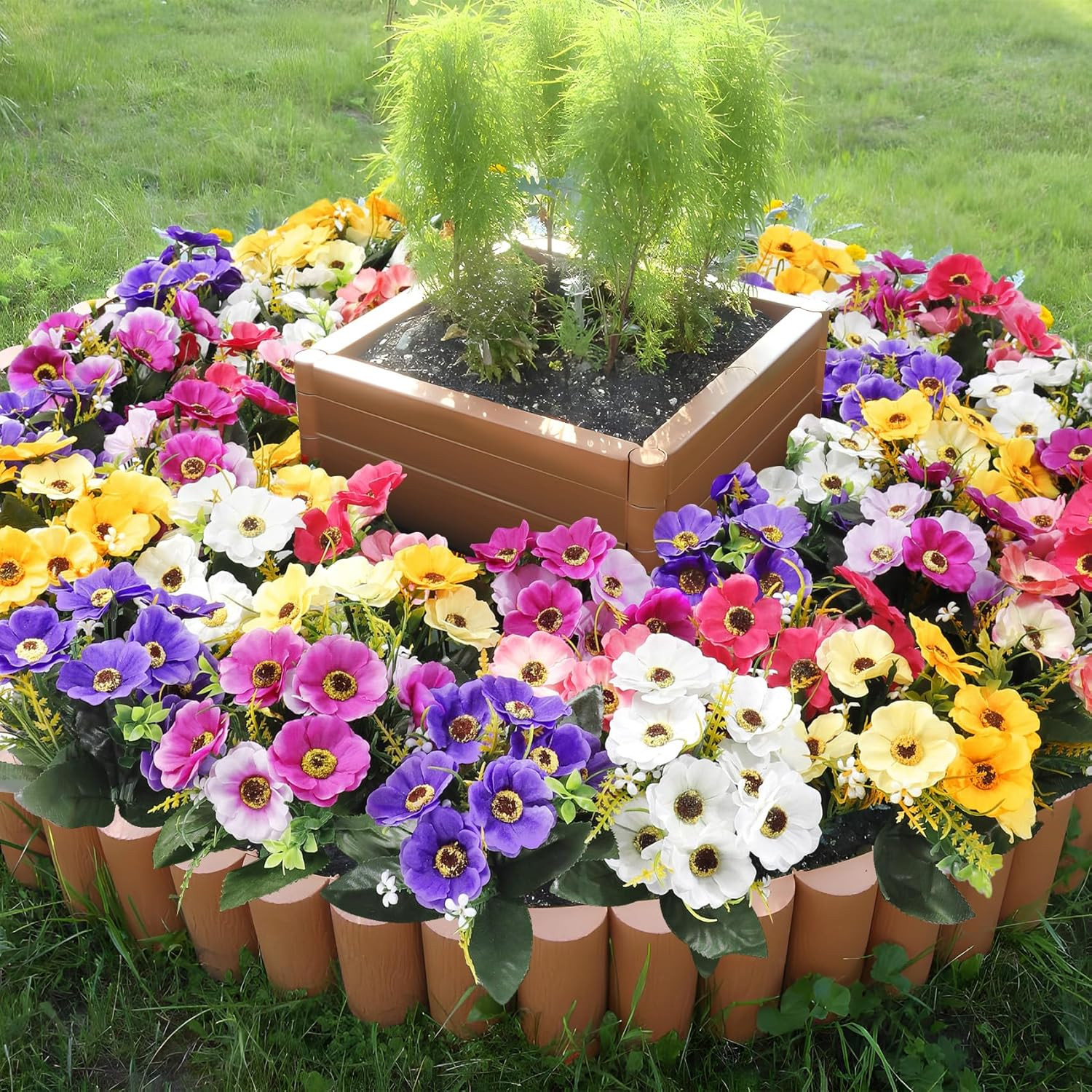 12 Bundles Artificial Flowers for Outdoors Decoration, Fake Daisy Silk Flowers U