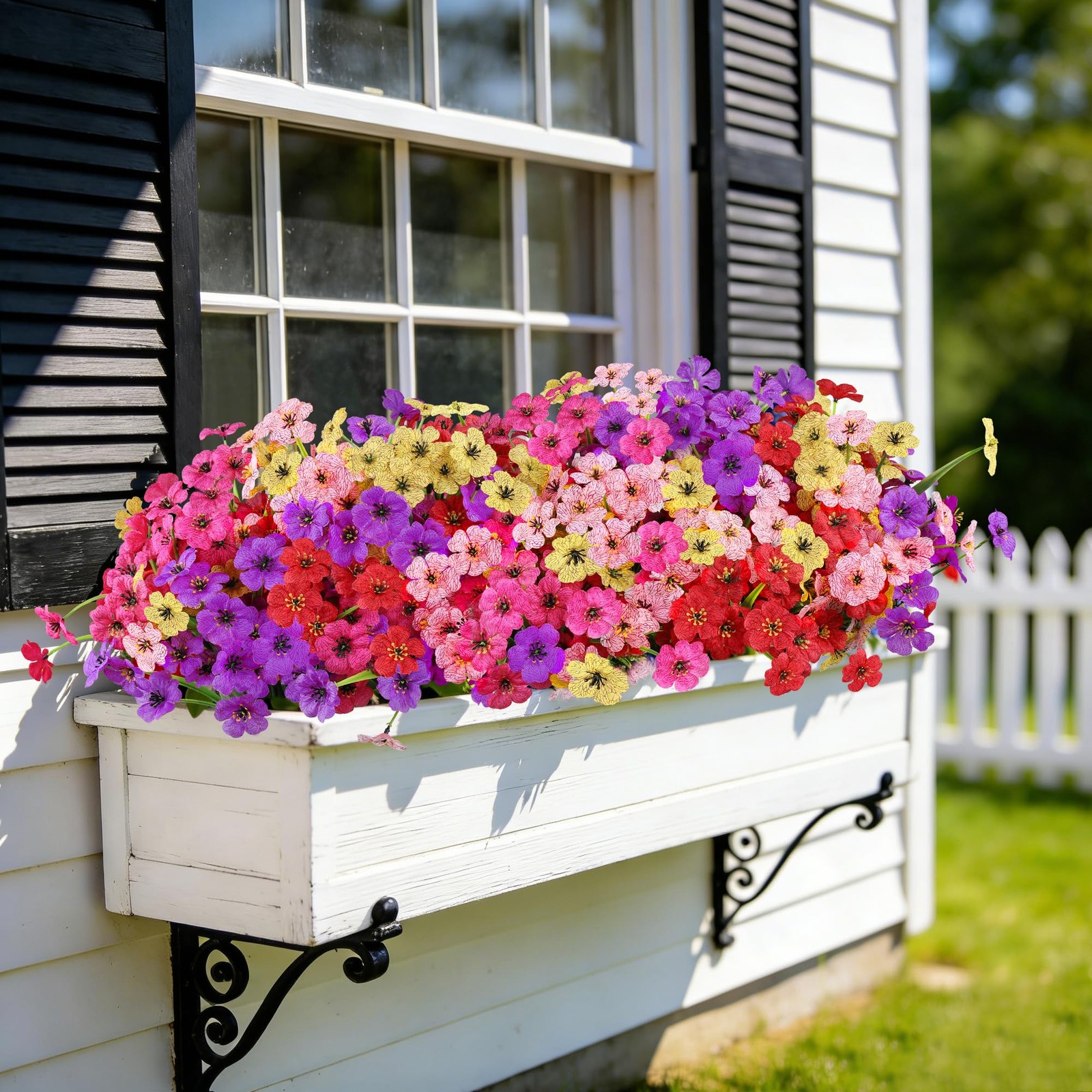 20 Bundles Artificial Flowers for Outdoor Outside Spring Summer Decoration UV…