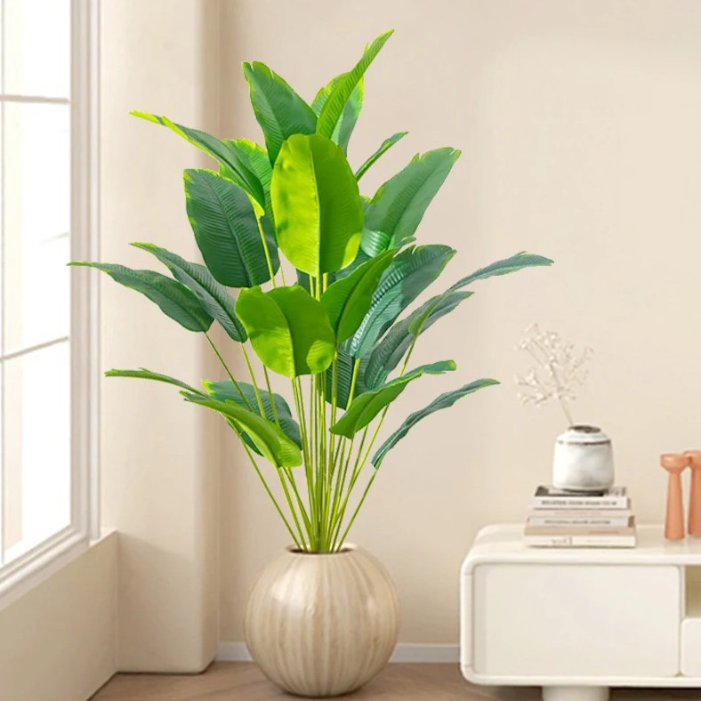 1pc Artificial Tropical Palm Tree Monstera Fake Banana Plant Home Garden Decor