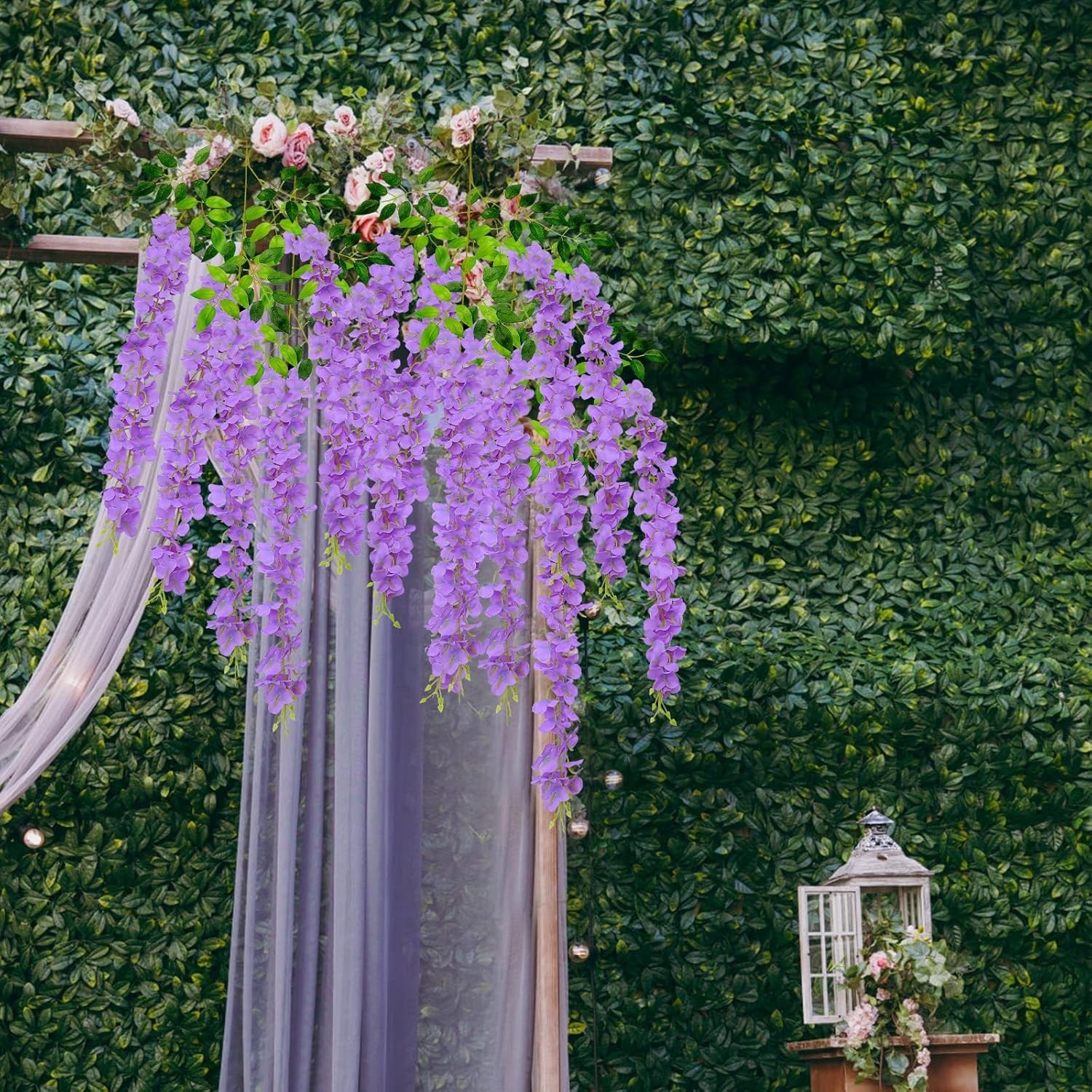 Vibrant Purple 24-Piece Wisteria Flower Vine – Stunning Indoor & Outdoor Decor