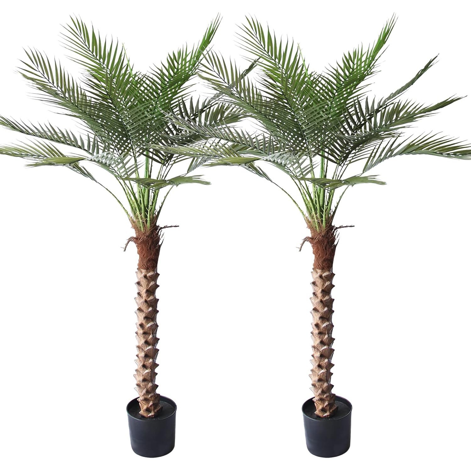 2 Pack 5FT Artificial Coconut Palm Tree, Fake Tropical Palm Plant Indoor Outdoor