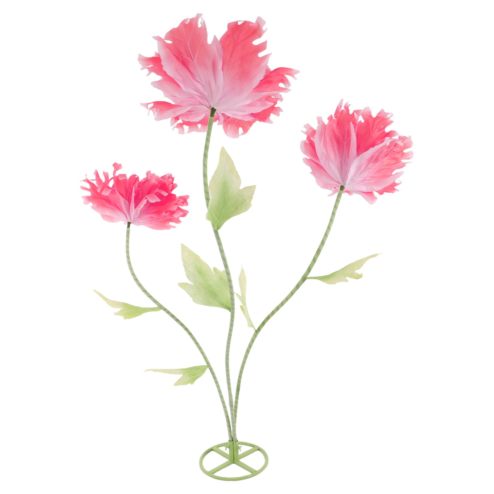 3 Head Artificial Chrysanthemum Flower Decor, Pink, 17.7-27.6 Inch Heads